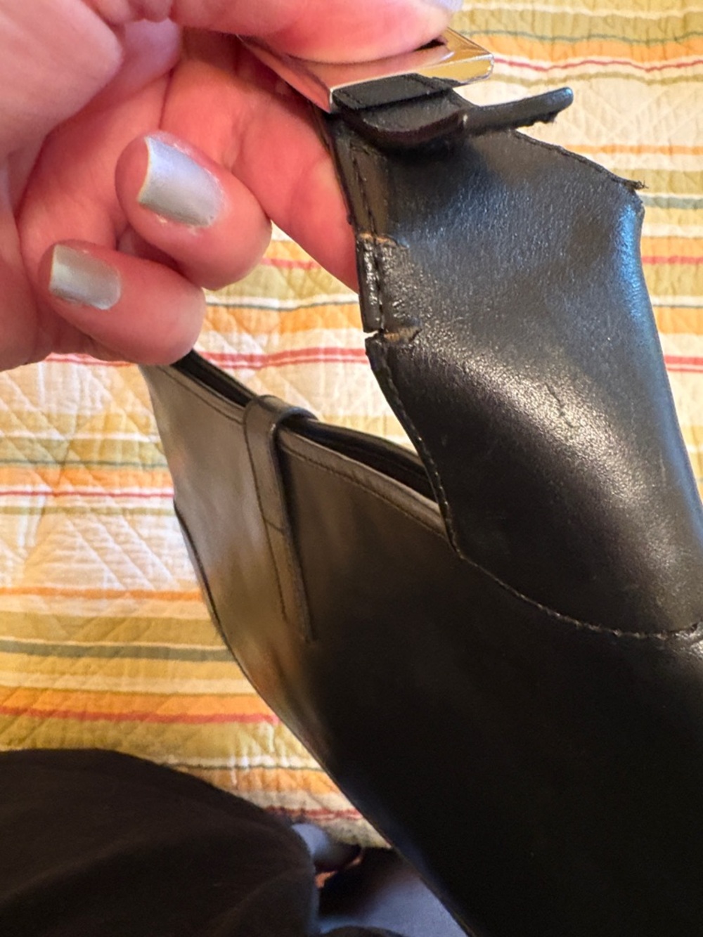 Vintage Gucci Jackie Black Leather with Silver Hardware - as is - repaired - Picture 12 of 13